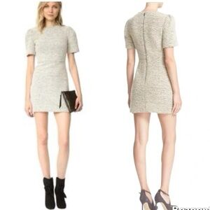 NWT Alice + Olivia Genny Tweed Pouf Sleeve Dress